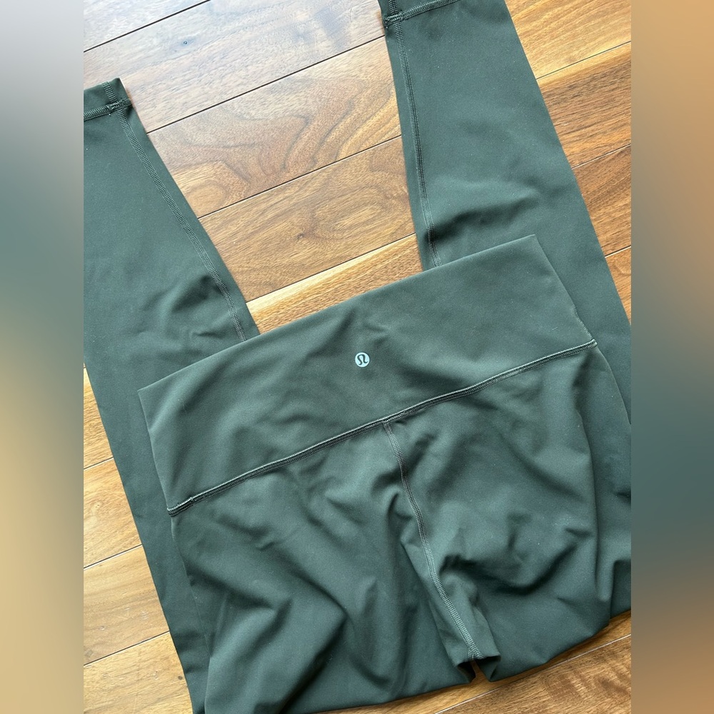 🍋Lululemon Wunder Train 25” High Rise Olive Green Tights Size 12
